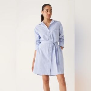 Frank & Oal Blue Striped Shirt Dress